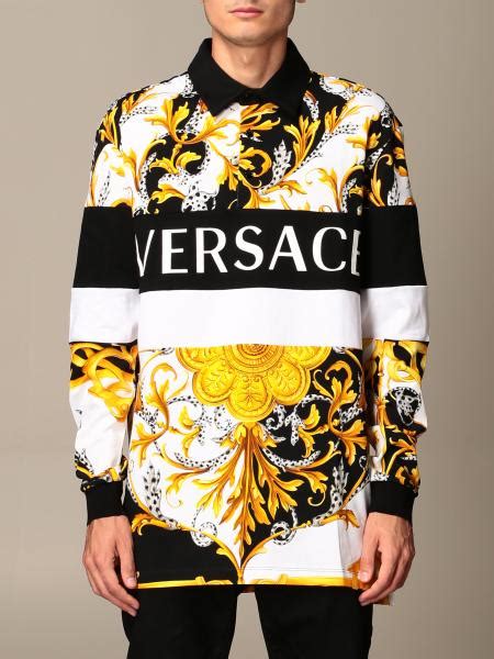 polo versace hombre|versace long sleeves polo shirts.